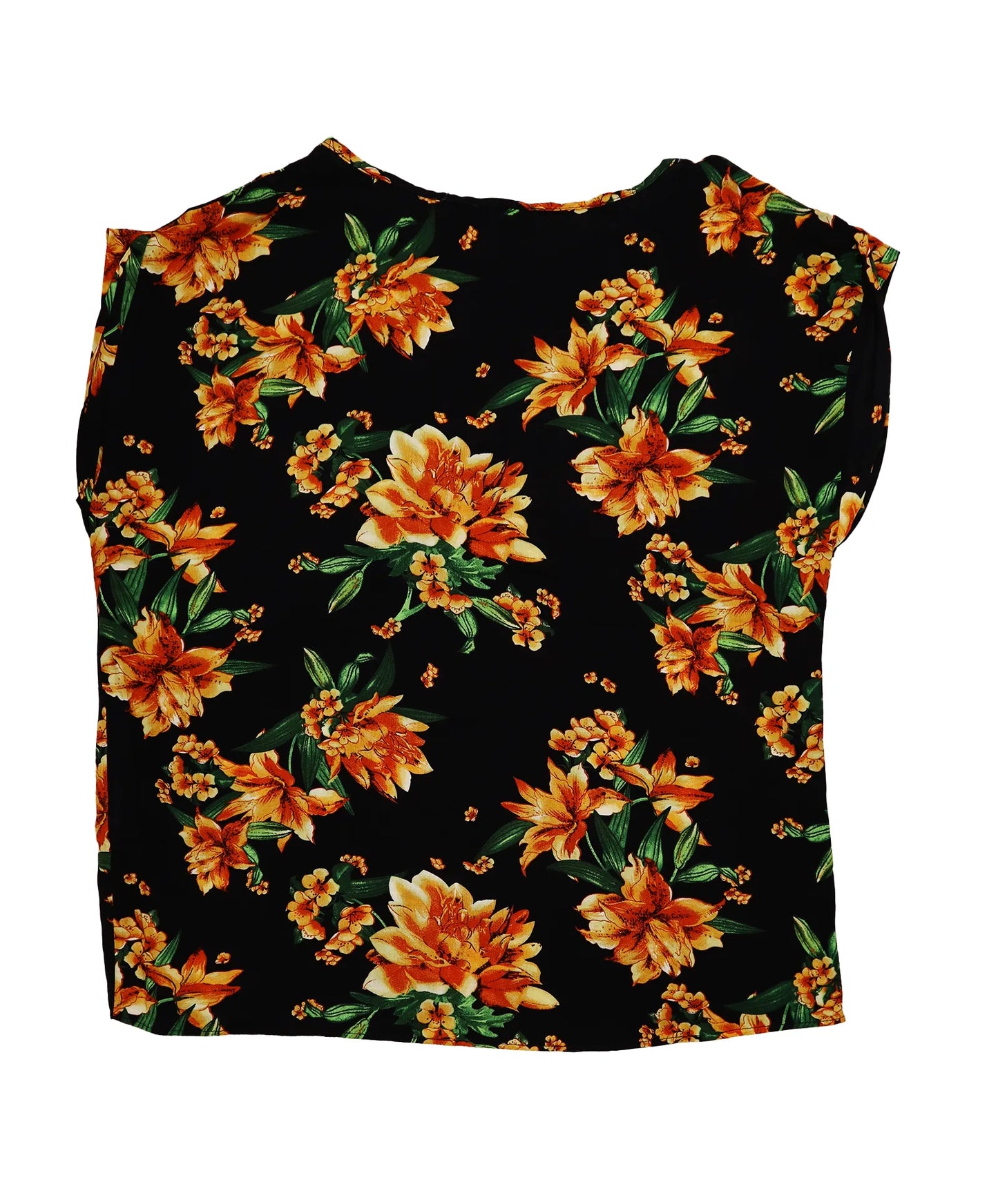 Sun-Kissed Blooms: Pre-Loved Black Floral Shirt