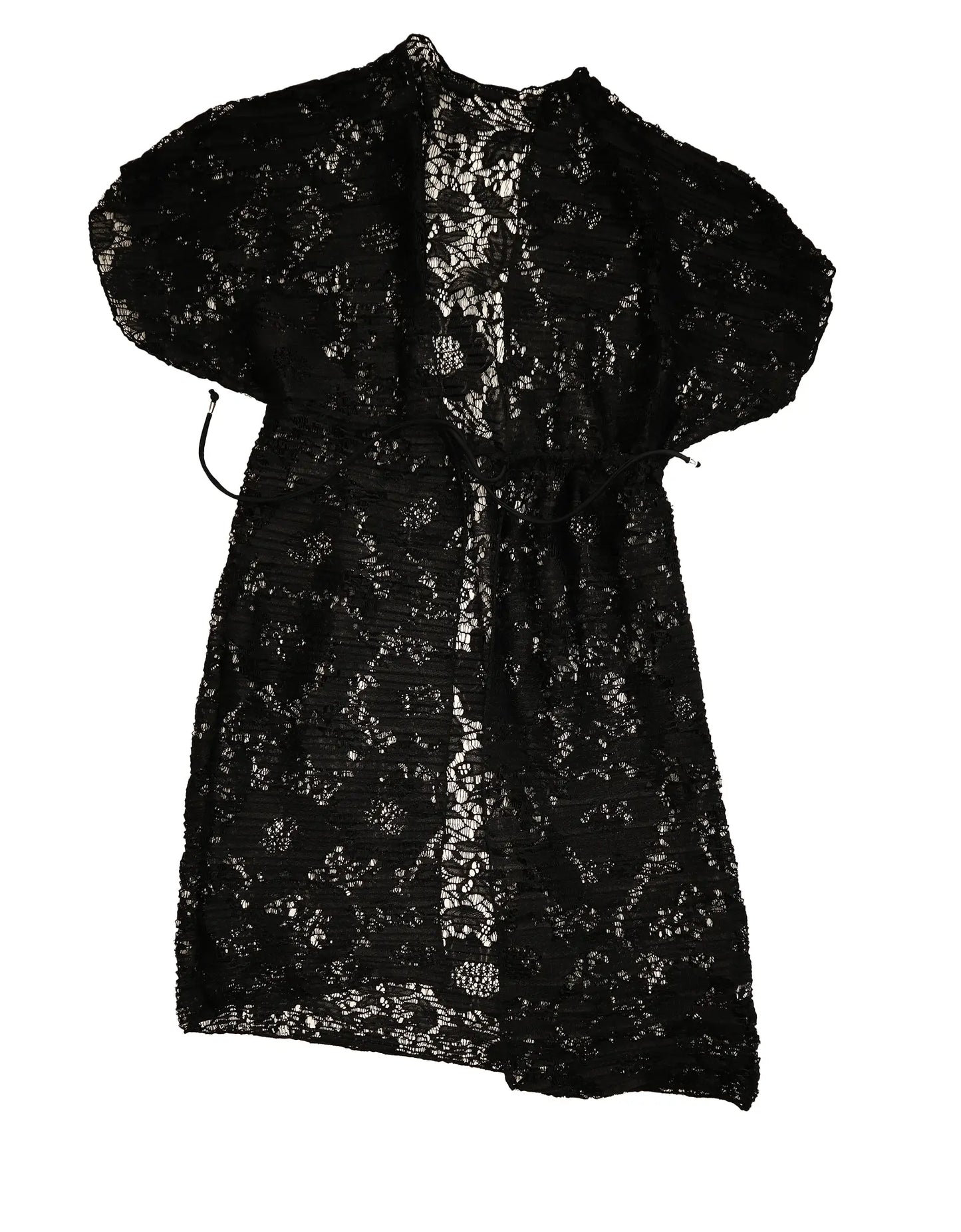 Beachside Chic: Pre-Loved Black Lace Kimono