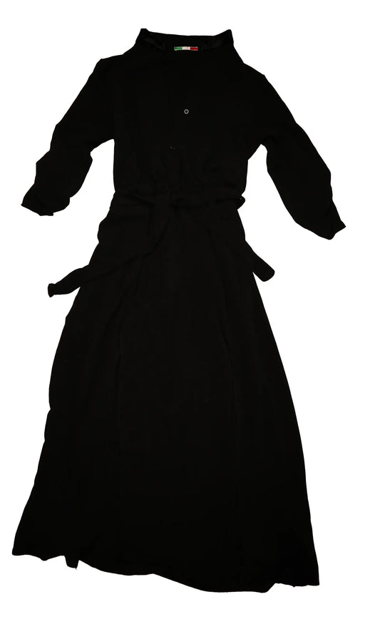 Effortless Elegance: Pre-Loved Black Maxi Dress with Tie Waist