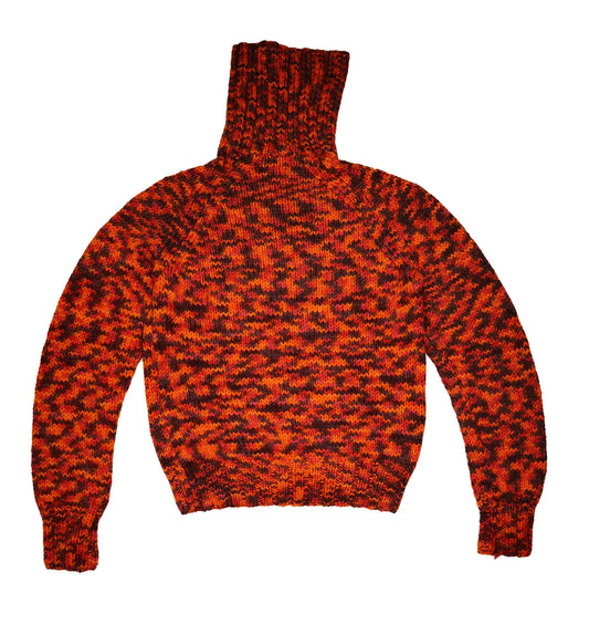 Retro Warmth: Vintage Orange Turtleneck Sweater