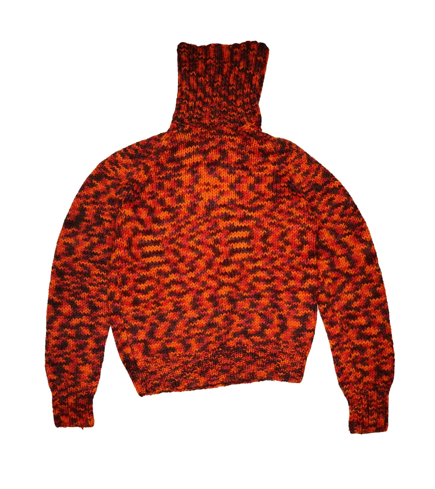 Retro Warmth: Vintage Orange Turtleneck Sweater