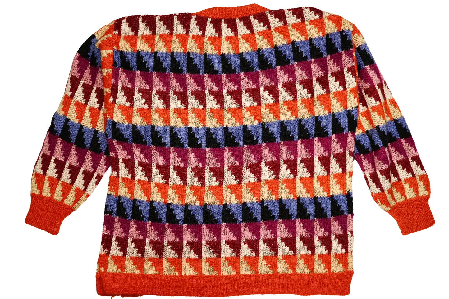 Peruvian Handcrafted Wool Sweater - Orange & Purple