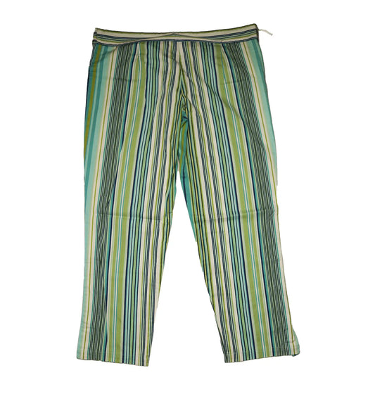 Seaside Serenade: Vintage Striped Pants in a Symphony of Blue and Green