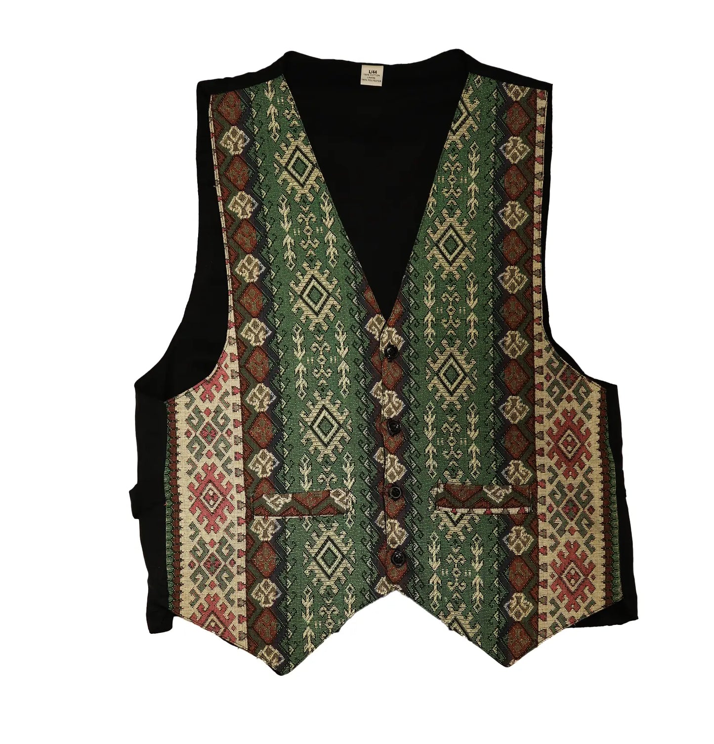 An Emerald Isle Adventure: Vintage Green and Black Vest with a Touch of Explorer's Spirit