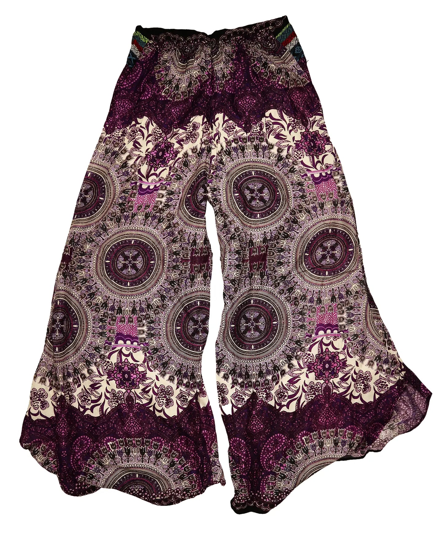 Bohemian Dreams: Vintage Purple Patterned Flared Pants