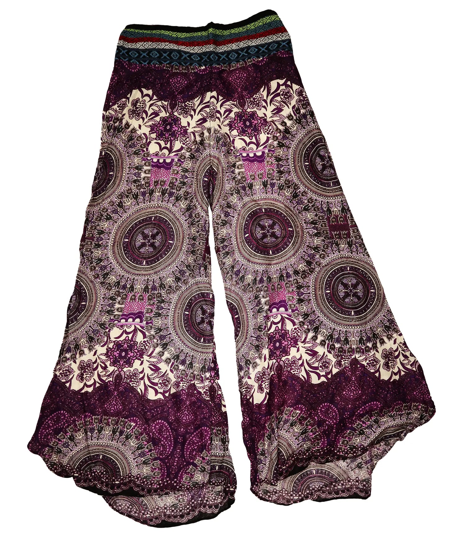 Bohemian Dreams: Vintage Purple Patterned Flared Pants