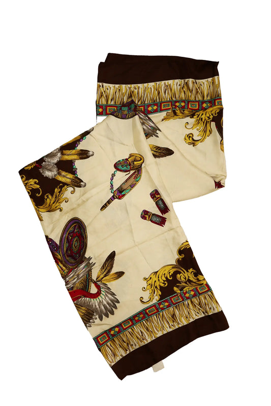 A Tapestry of Treasure: Vintage Scarf in Rich Earthy Tones